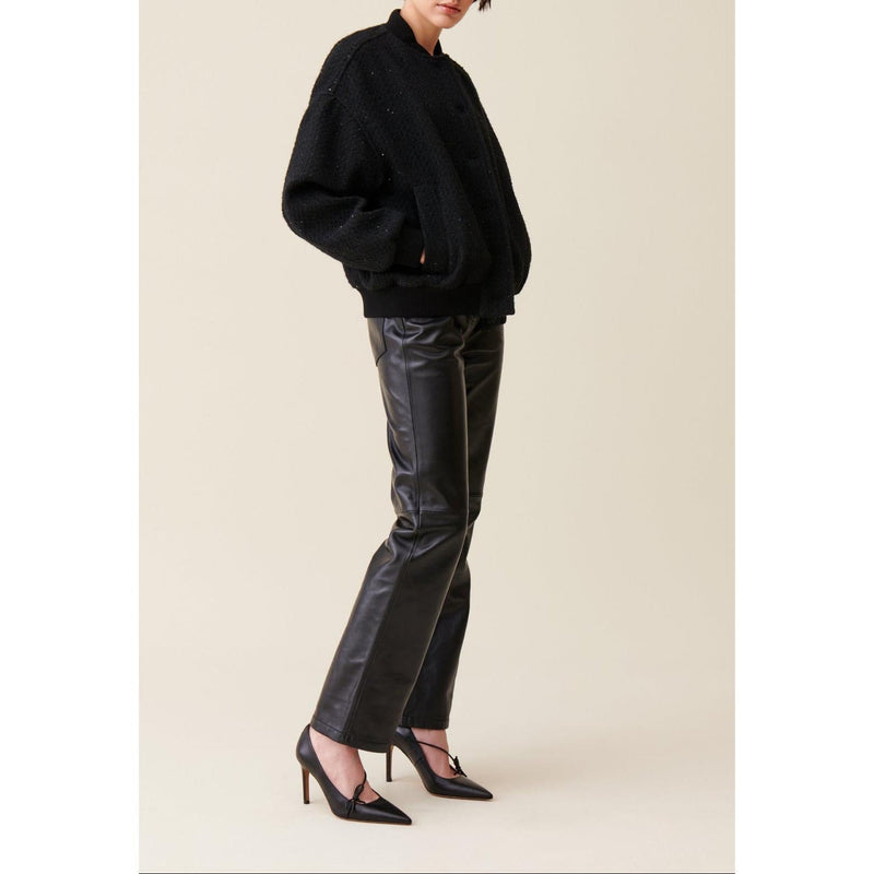 Cazadora bomber de tweed negra
