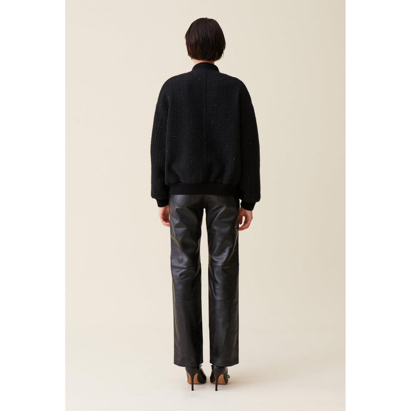 Cazadora bomber de tweed negra
