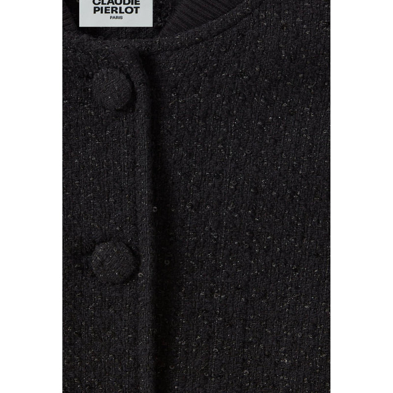 Cazadora bomber de tweed negra