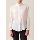 Claudie Pierlot - Chemise Blanche Col Montant Ondulé