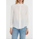 Claudie Pierlot - Chemise Blanche Col Montant Ondulé