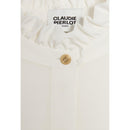 Claudie Pierlot - Chemise Blanche Col Montant Ondulé