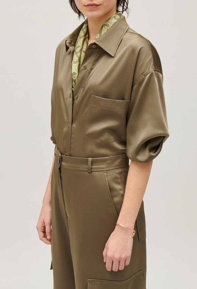 Chemise - Caciliasatin - Kaki