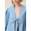 Blouse Col V À Nouer
