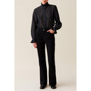 Camisa Fluida con Cuello Volante y Rayas