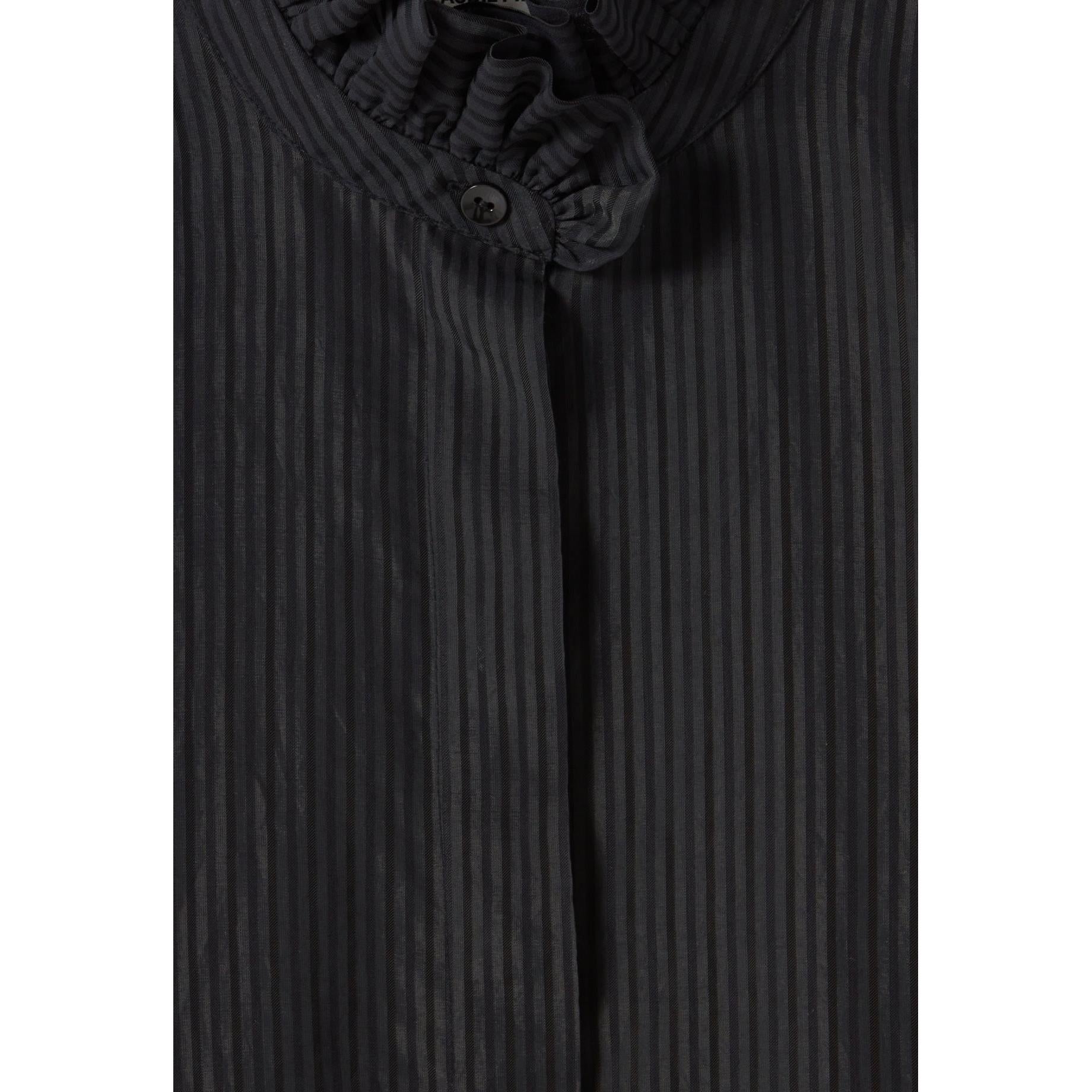 Chemise Fluide Col Volanté Rayures