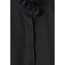 Camisa Fluida con Cuello Volante y Rayas