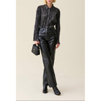 Silver Fluid Pleated Blouse