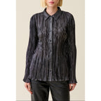 Blouse Plissée Fluide Argentée