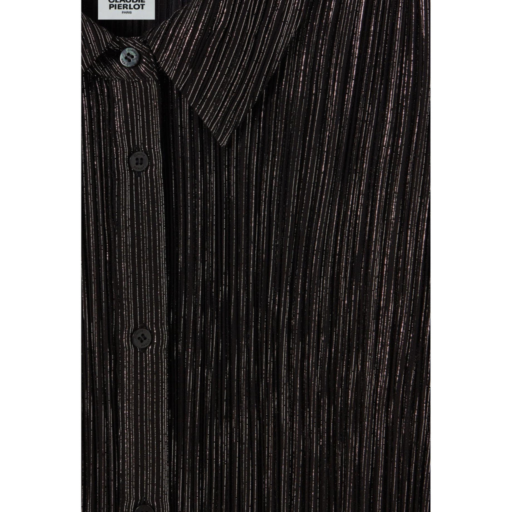 Blouse Plissée Fluide Argentée