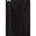 Blouse Plissée Fluide Argentée