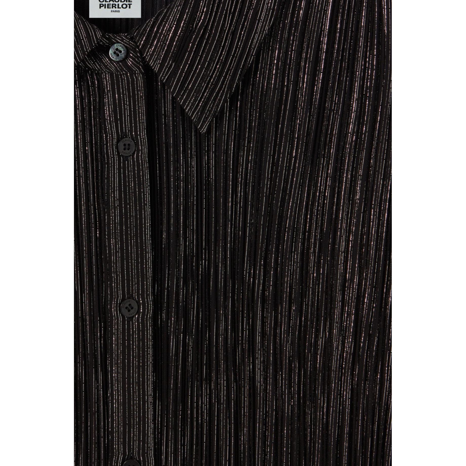 Blouse Plissée Fluide Argentée