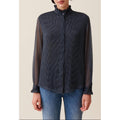 Camisa Fluida de Cuadros Pequeños