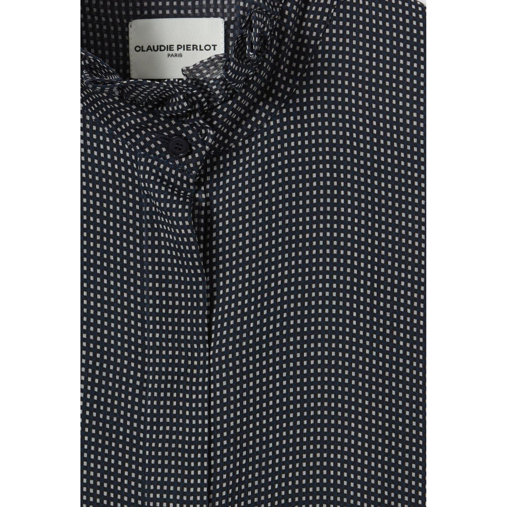 Camisa Fluida de Cuadros Pequeños