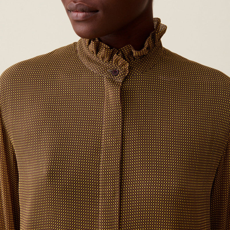 Camisa Fluida Cuadros Pequeños