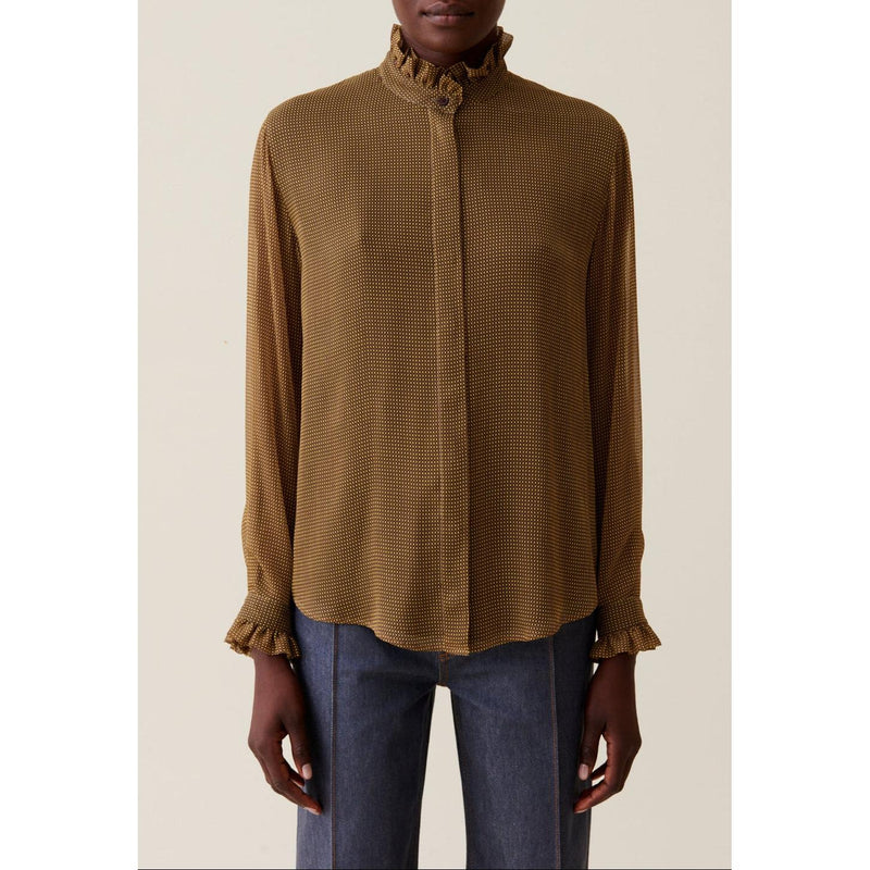 Camisa Fluida Cuadros Pequeños
