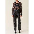 Camisa Negra Transparente Bordada