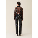 Camisa Negra Transparente Bordada