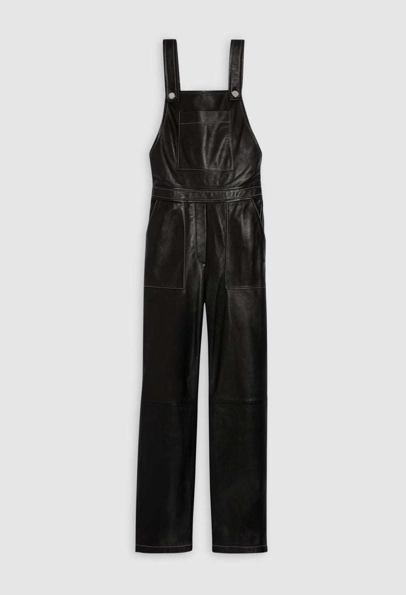 Claudie Pierlot - Salopette En Cuir D'Agneau - Noir