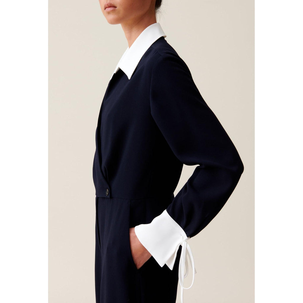 Claudie Pierlot - Navy Bi-Material Jumpsuit