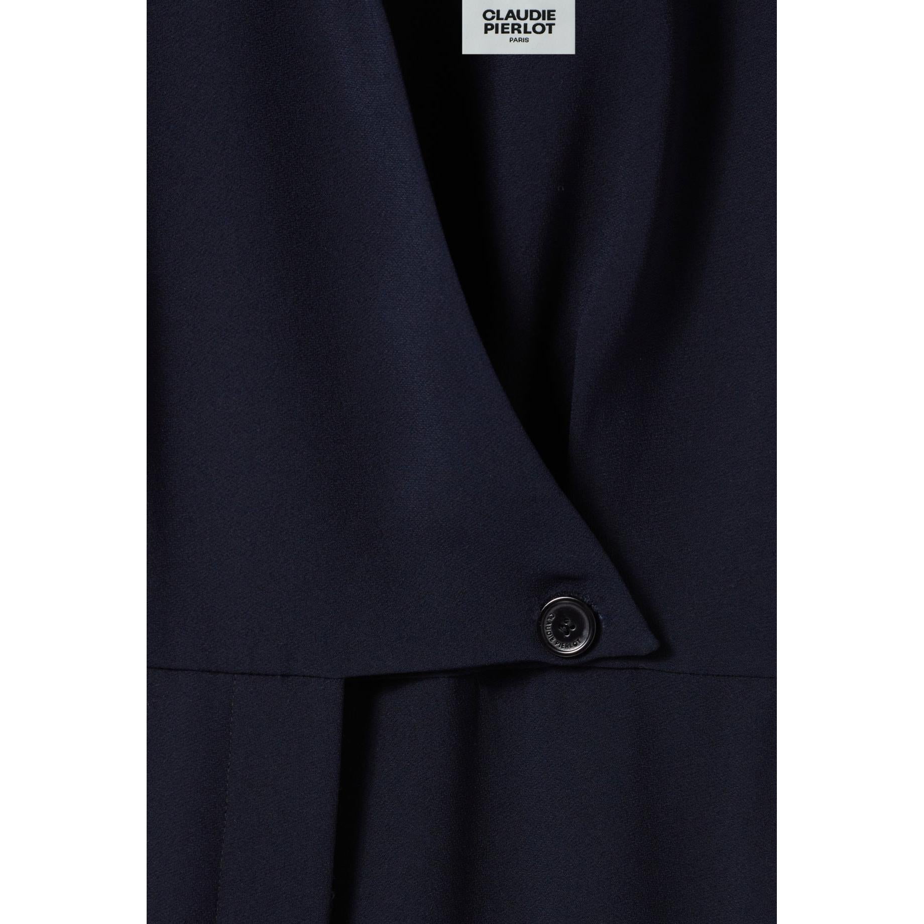 Claudie Pierlot - Navy Bi-Material Jumpsuit