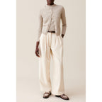 Wide Pleated Denim Pants