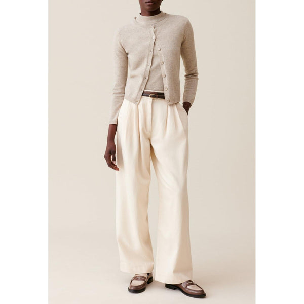 Wide Pleated Denim Pants