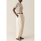 Wide Pleated Denim Pants