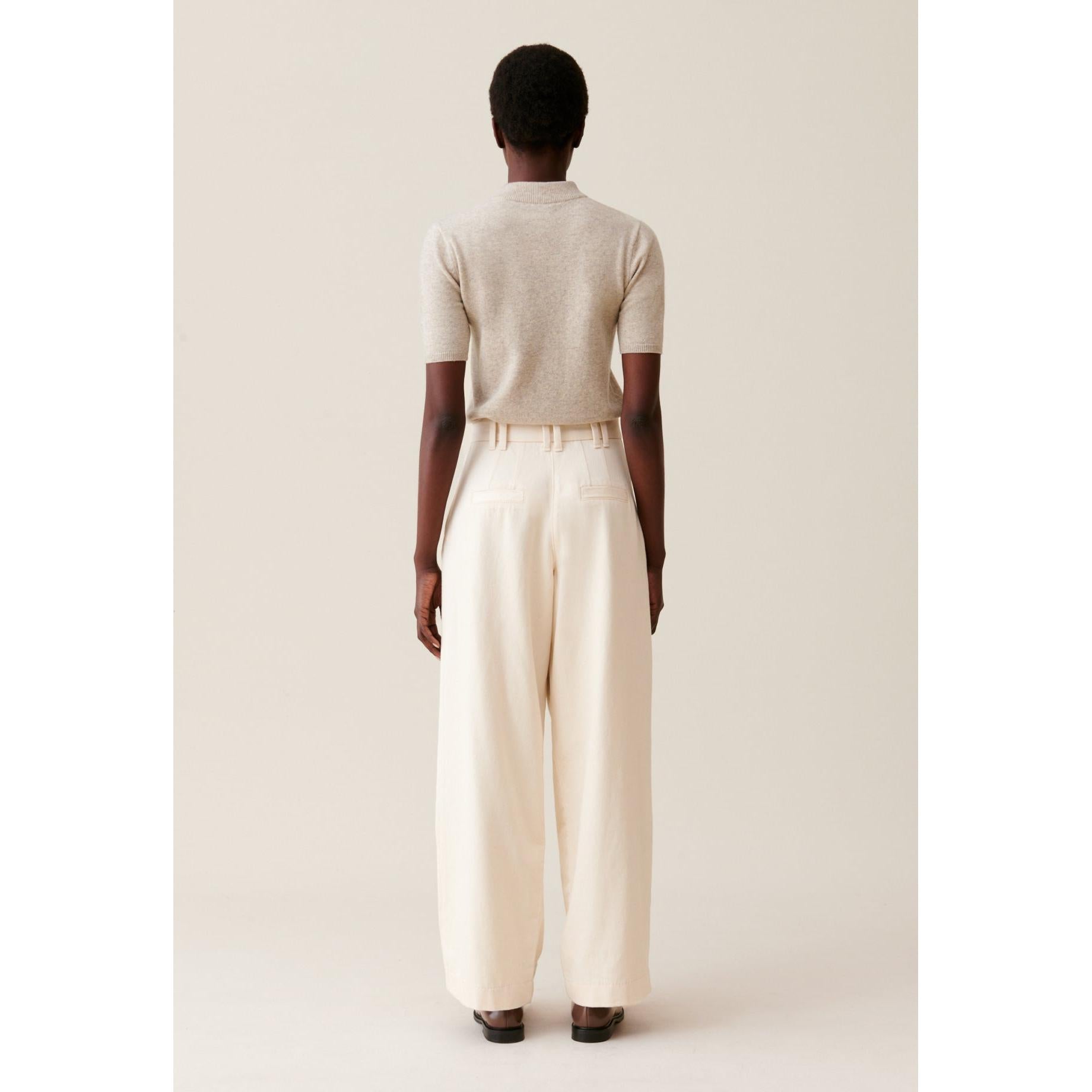 Wide Pleated Denim Pants