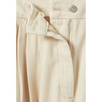 Wide Pleated Denim Pants