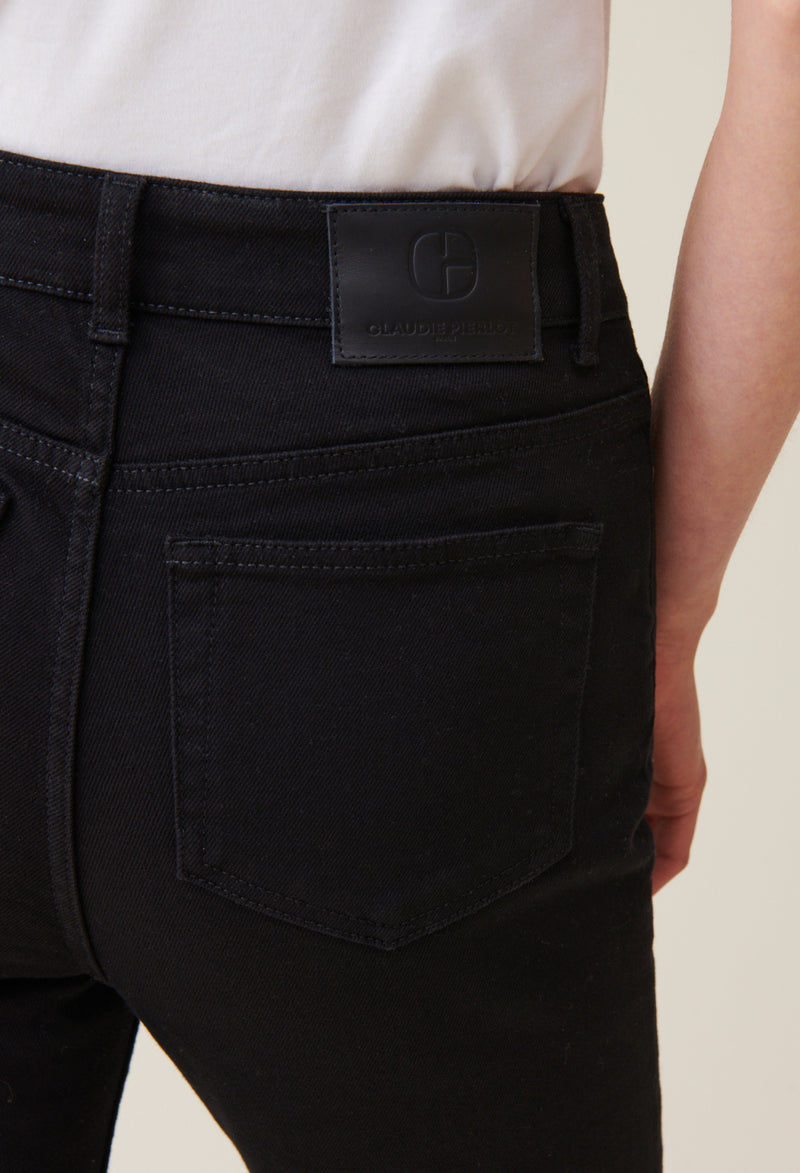 Jean Slim Noir Taille Mi-Haute