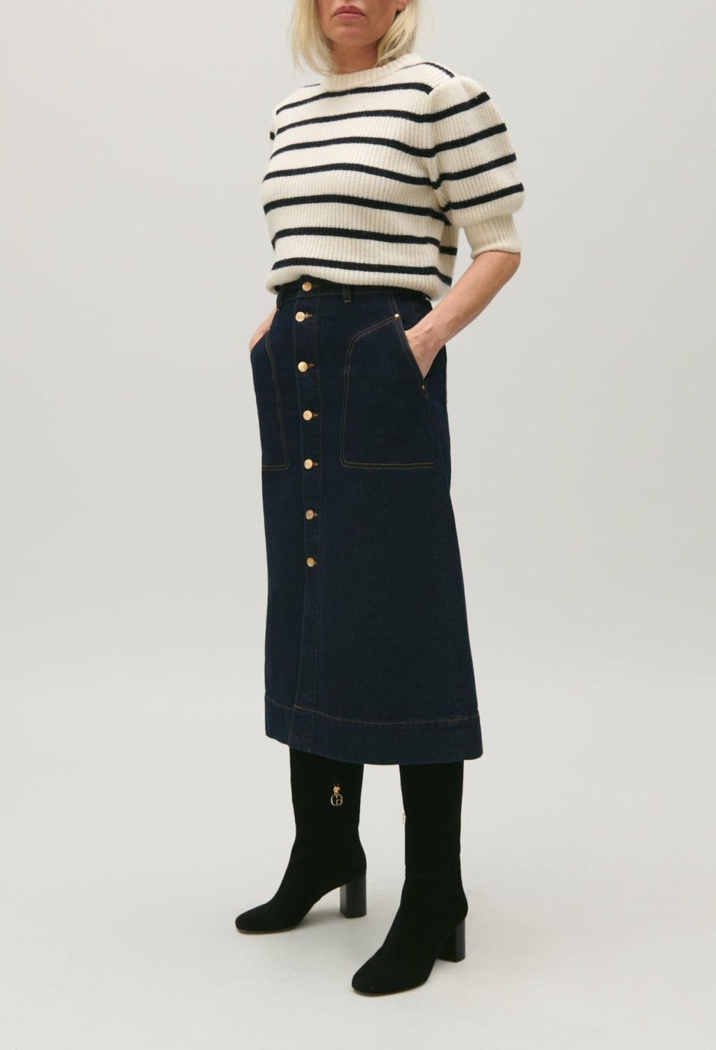 Claudie Pierlot - Jupe C&T - Sally - Denim Brut