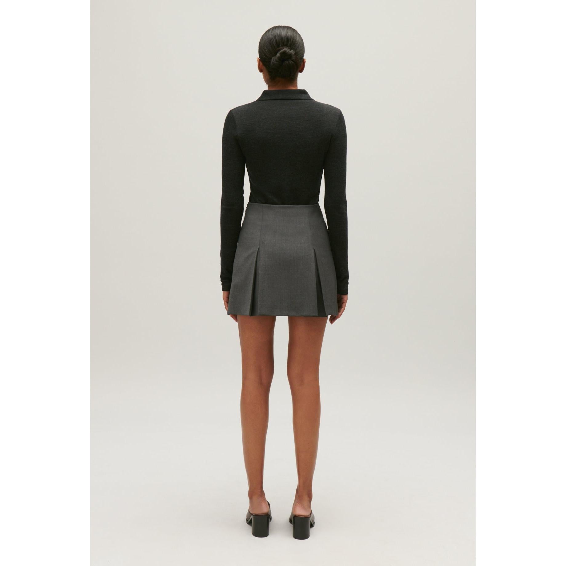 Falda Corta Gris Jaspeado