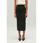 Long Heather Grey Knit Skirt