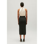 Long Heather Grey Knit Skirt