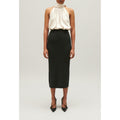 Long Heather Grey Knit Skirt