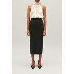 Long Heather Grey Knit Skirt
