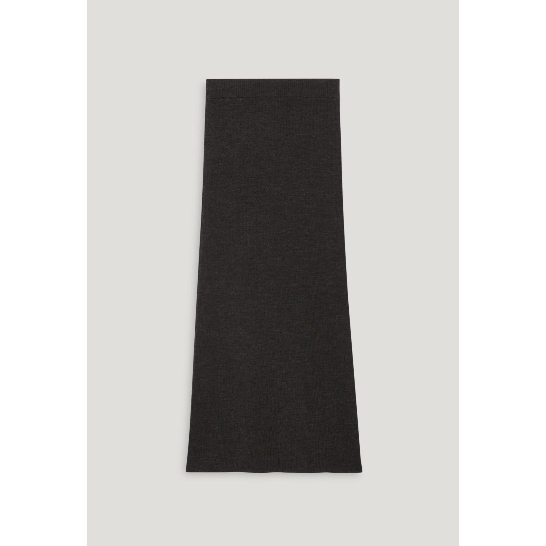 Long Heather Grey Knit Skirt