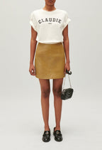 Leather Skirt - Cream - Pale Yellow