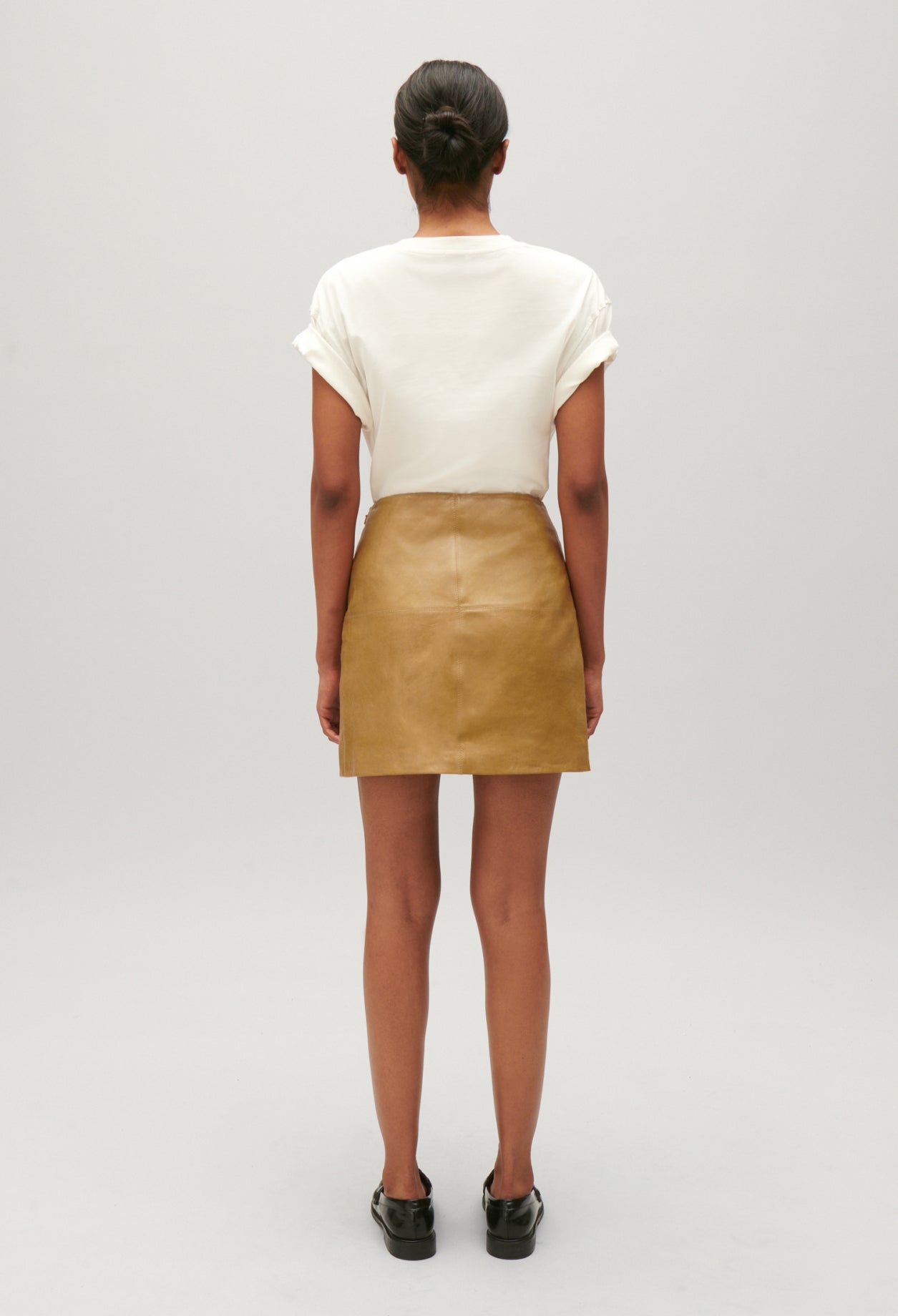 Leather Skirt - Cream - Pale Yellow