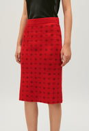 Claudie Pierlot - Jupe Maille - Melange - Rouge