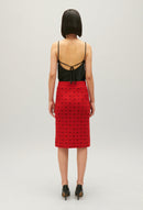 Claudie Pierlot - Jupe Maille - Melange - Rouge