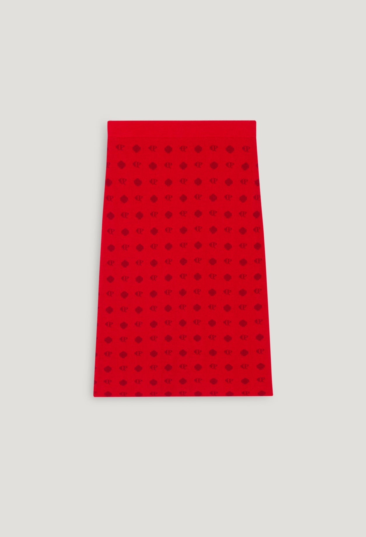 Knitted Skirt - Melange - Red