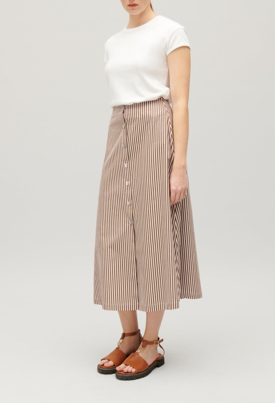 Claudie Pierlot - Jupe C&T - Syme Rayures - Bronze