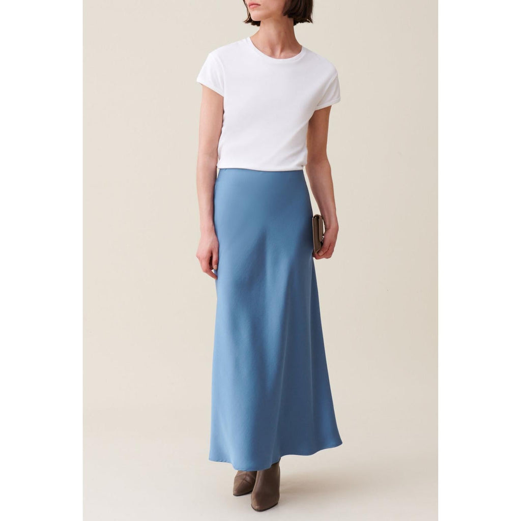 Fluid Satin Midi Skirt