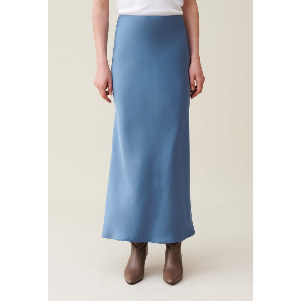 Fluid Satin Midi Skirt
