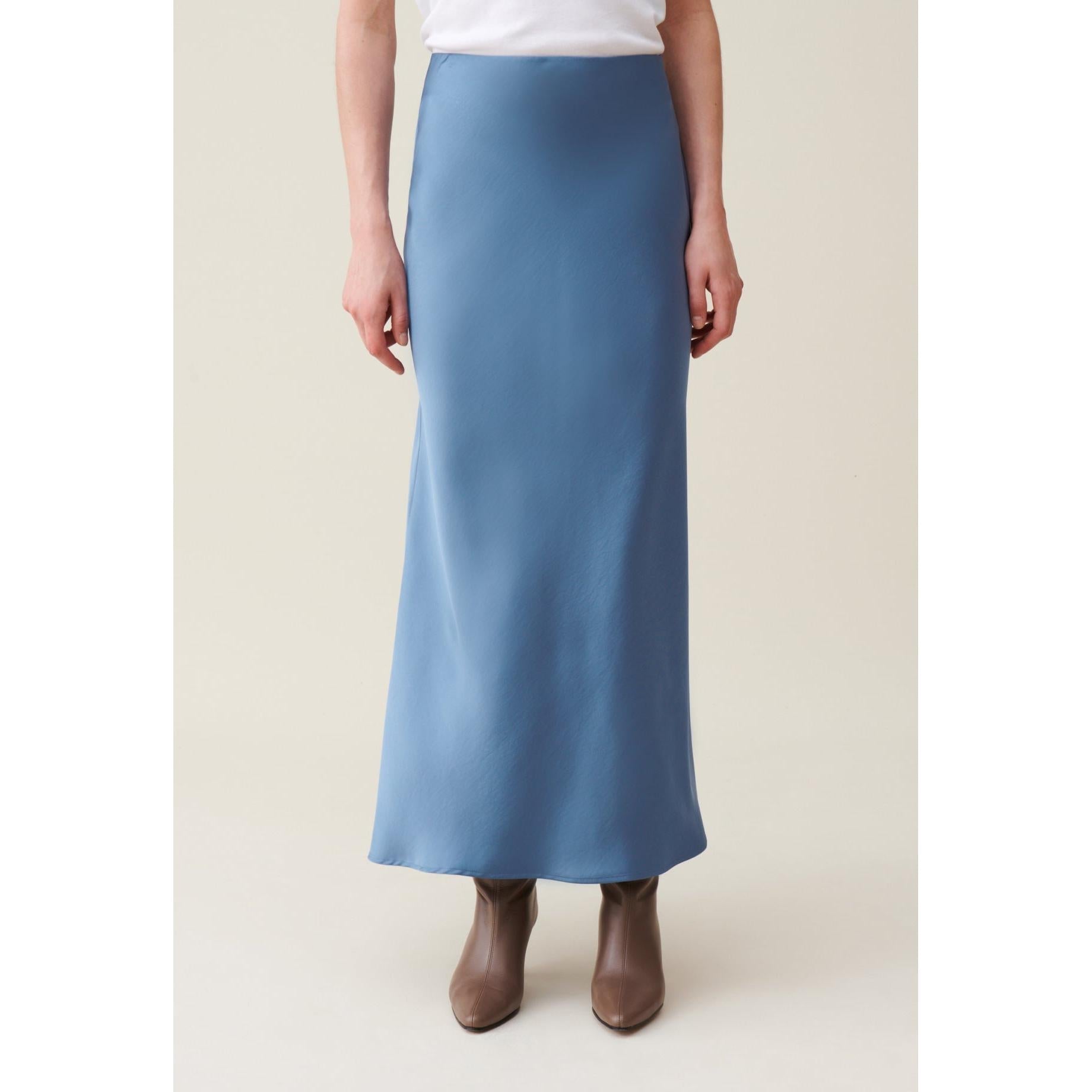 Fluid Satin Midi Skirt
