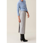 Light Grey High-Waisted Pencil Skirt