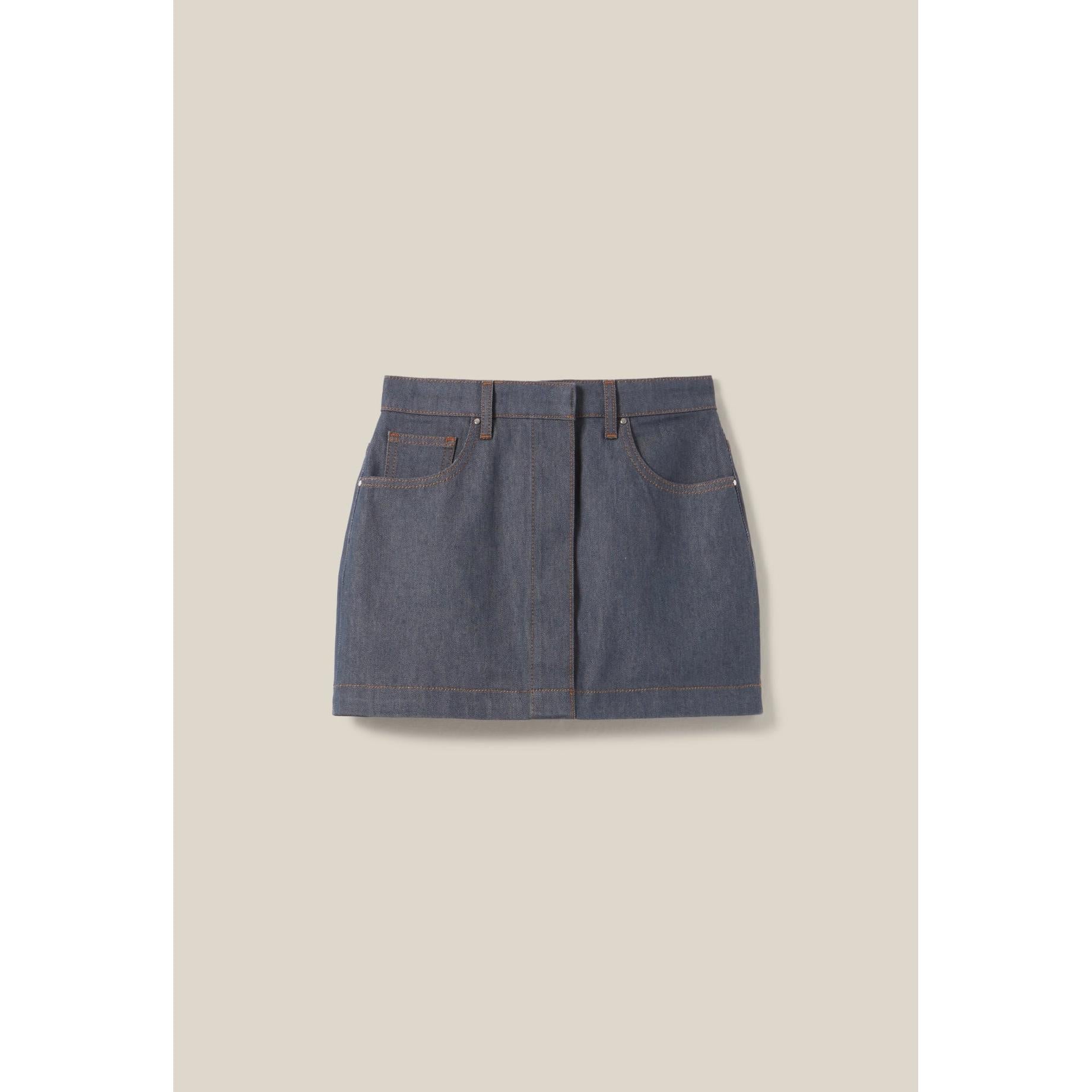 Modular Zipped Denim Skirt