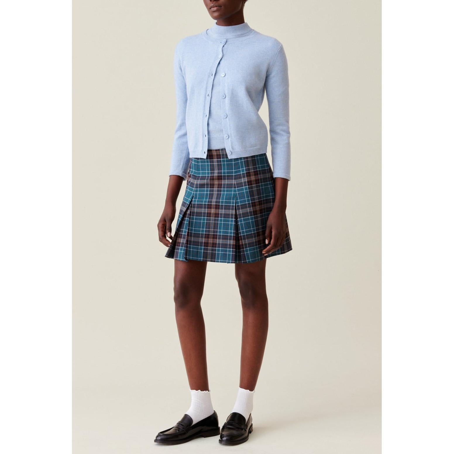 Checked Wool Skirt